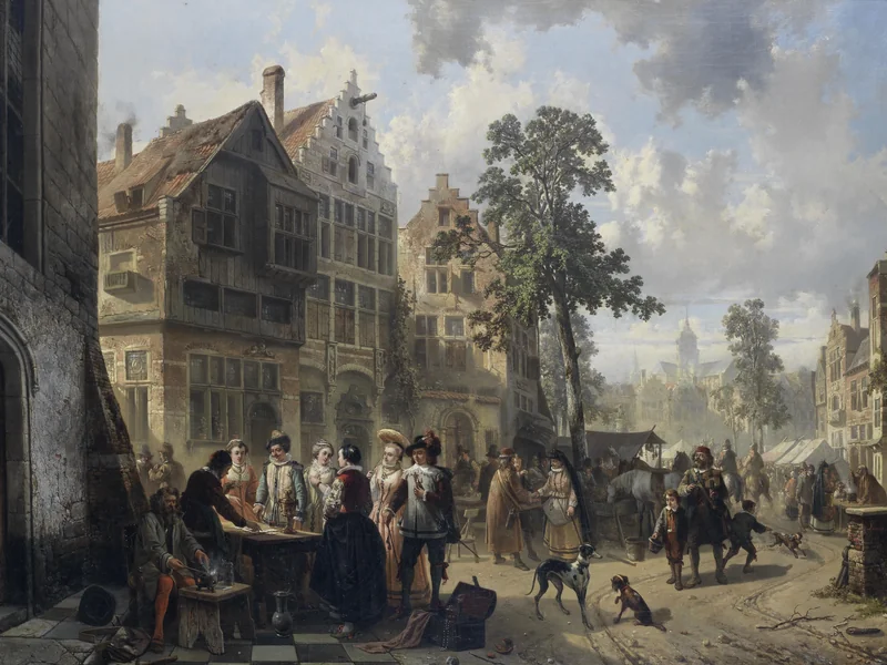 1826-Louis Tielemans - Giorno di mercato 1854